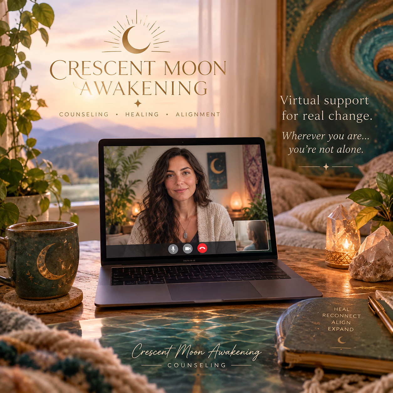 A cozy virtual counseling session